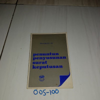 Image of PENUNTUN PENYUSUNAN SURAT KEPUTUSAN